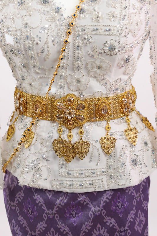 Apsara Charm Wide Belt (Gold, Large)