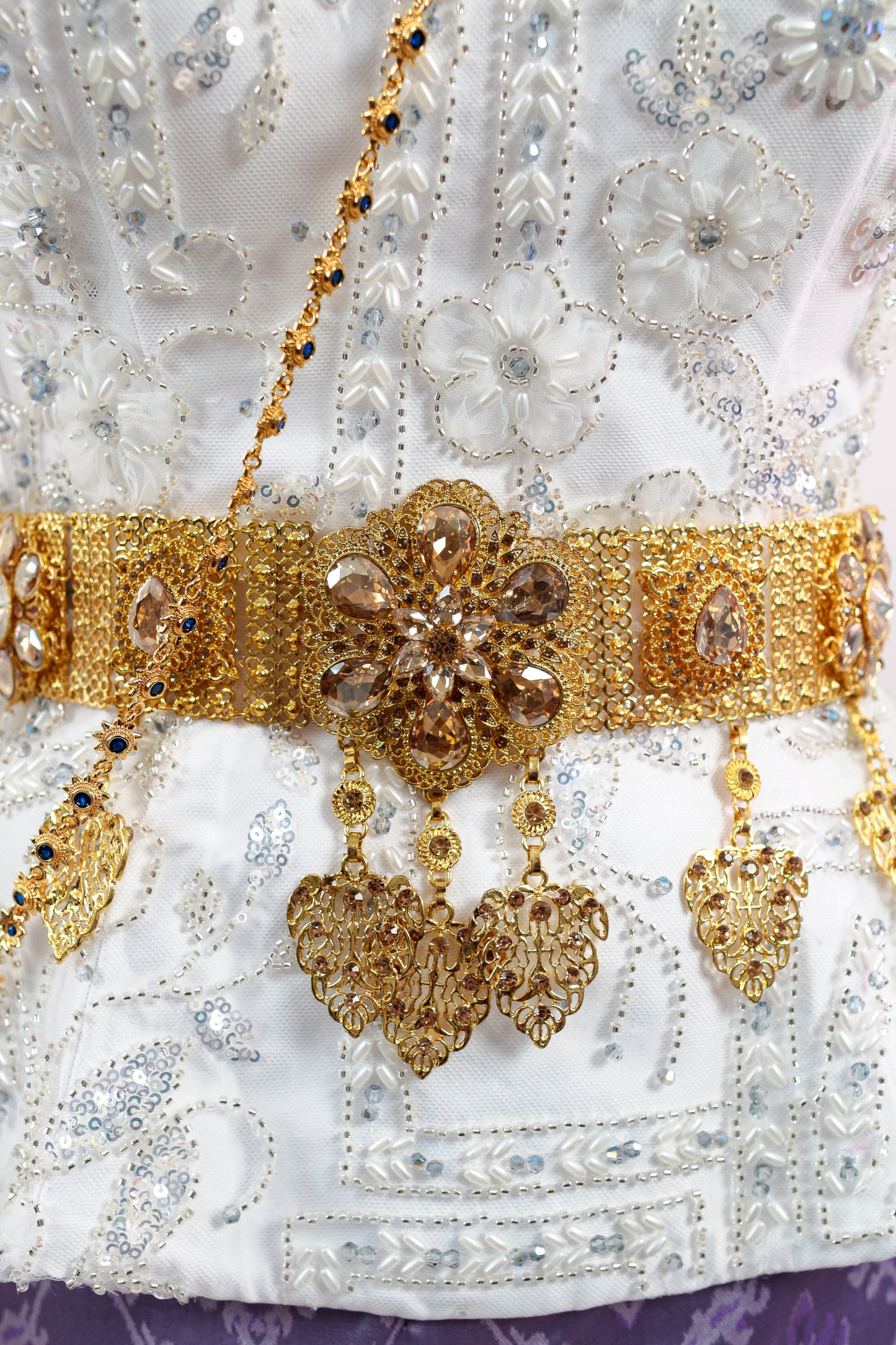 Apsara Charm Wide Belt (Gold, Large)