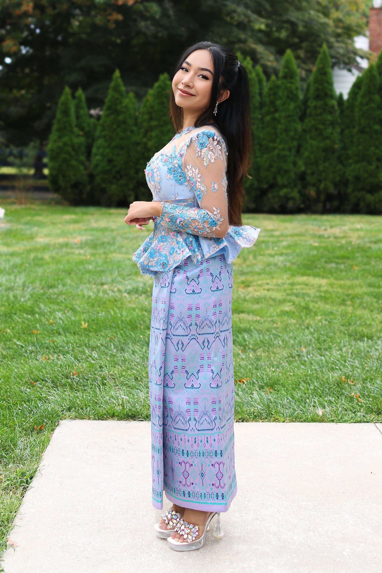 Enchanted — Sky Blue Lace Top + Lilac Skirt