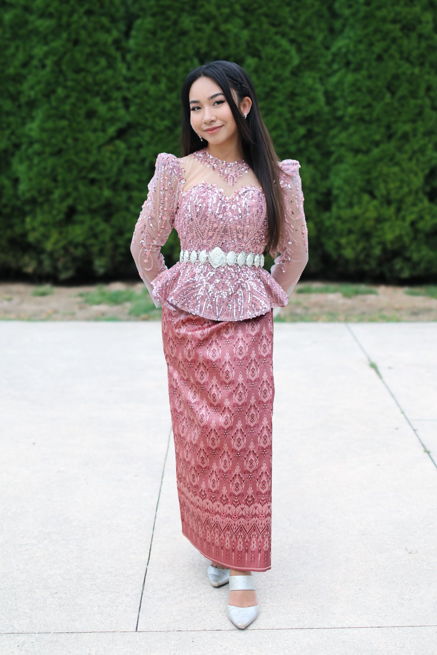 Aurora Beauty Set— Rose-Blush Top + Dusty Rose Skirt