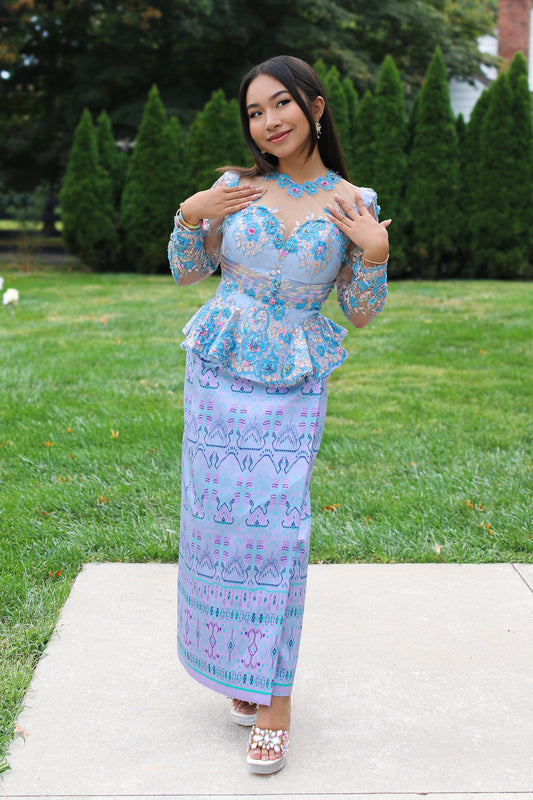 Enchanted — Sky Blue Lace Top + Lilac Skirt