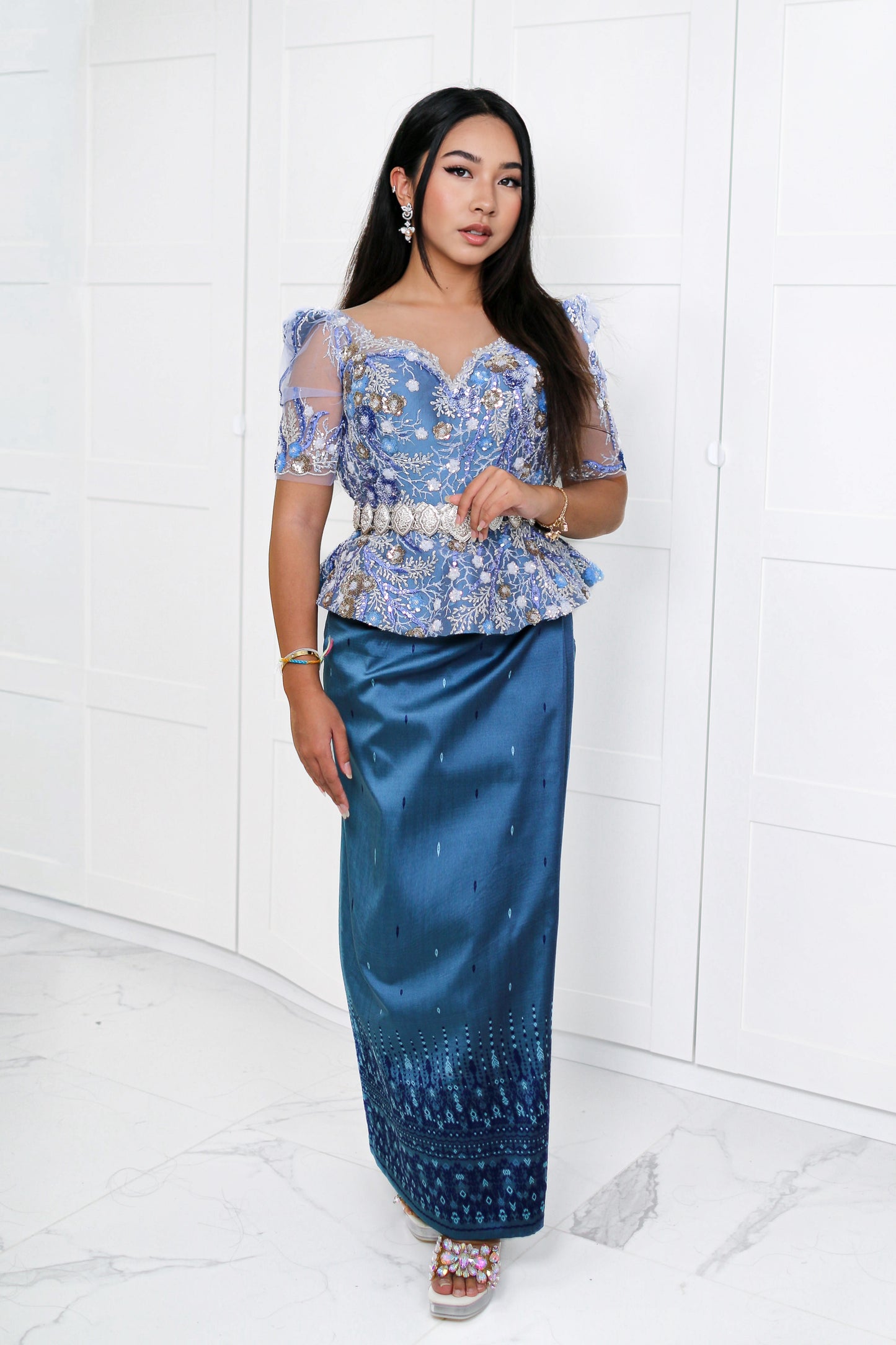 Frost of Arendelle Set — Ice Blue Top + Deep Sea Skirt