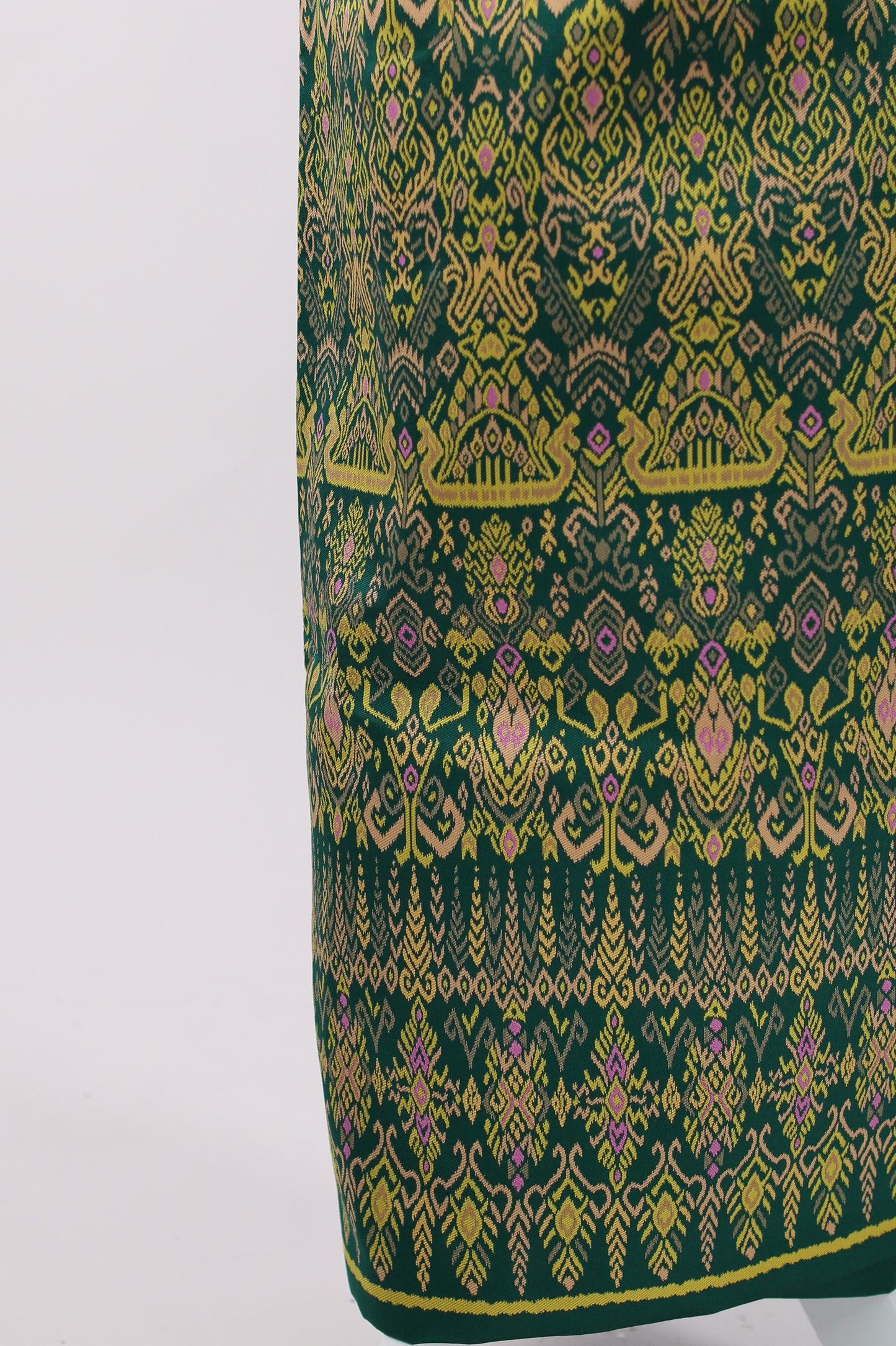 Angkor Emerald Set — Green Lace Top + Pattern Skirt