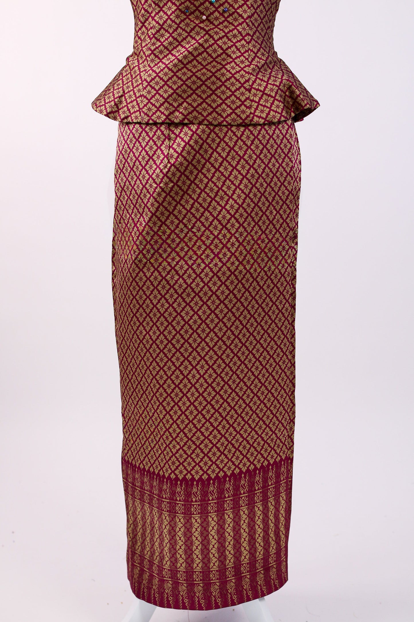Angkor Ruby Set — Prism Top + Pattern Skirt