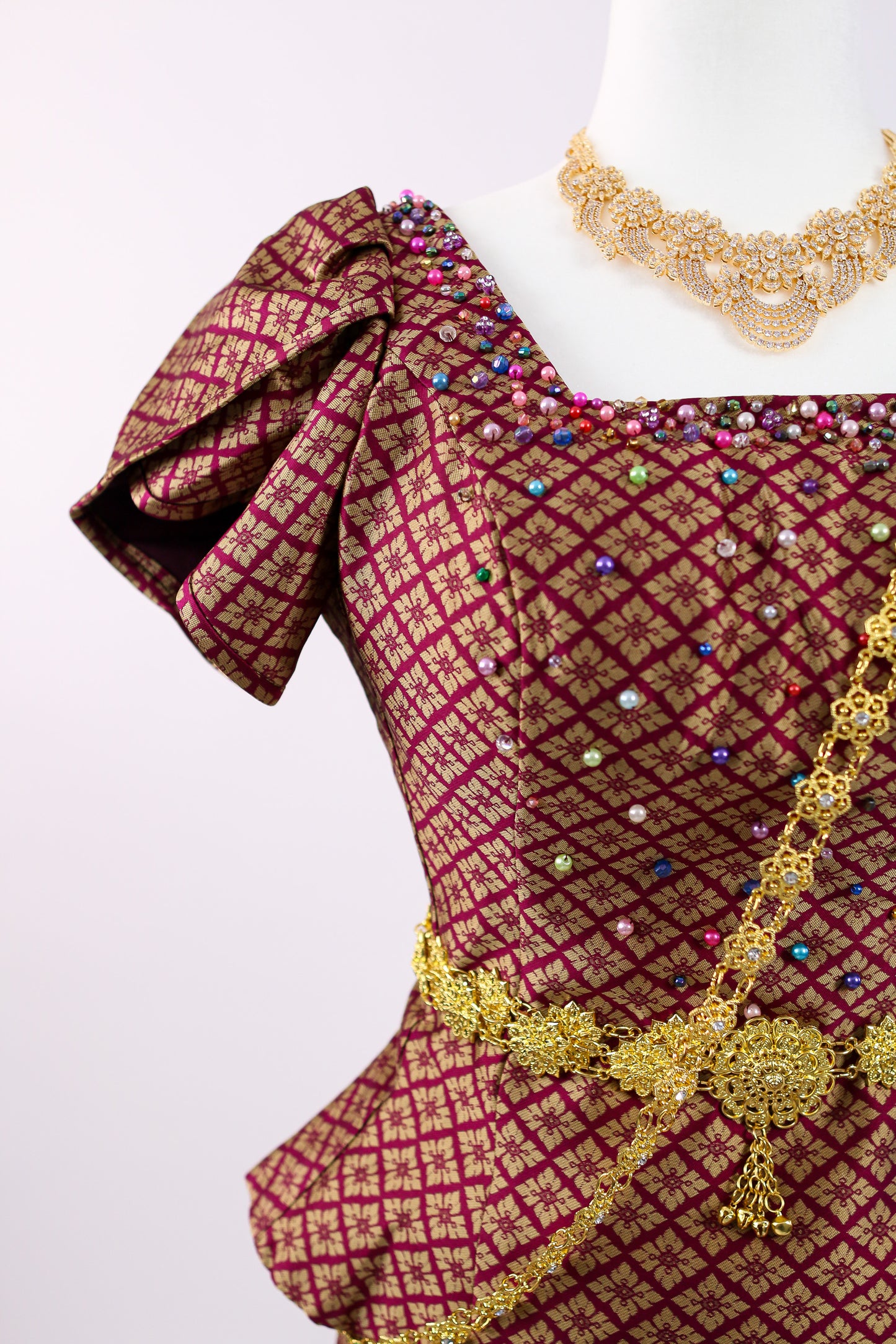 Angkor Ruby Set — Prism Top + Pattern Skirt