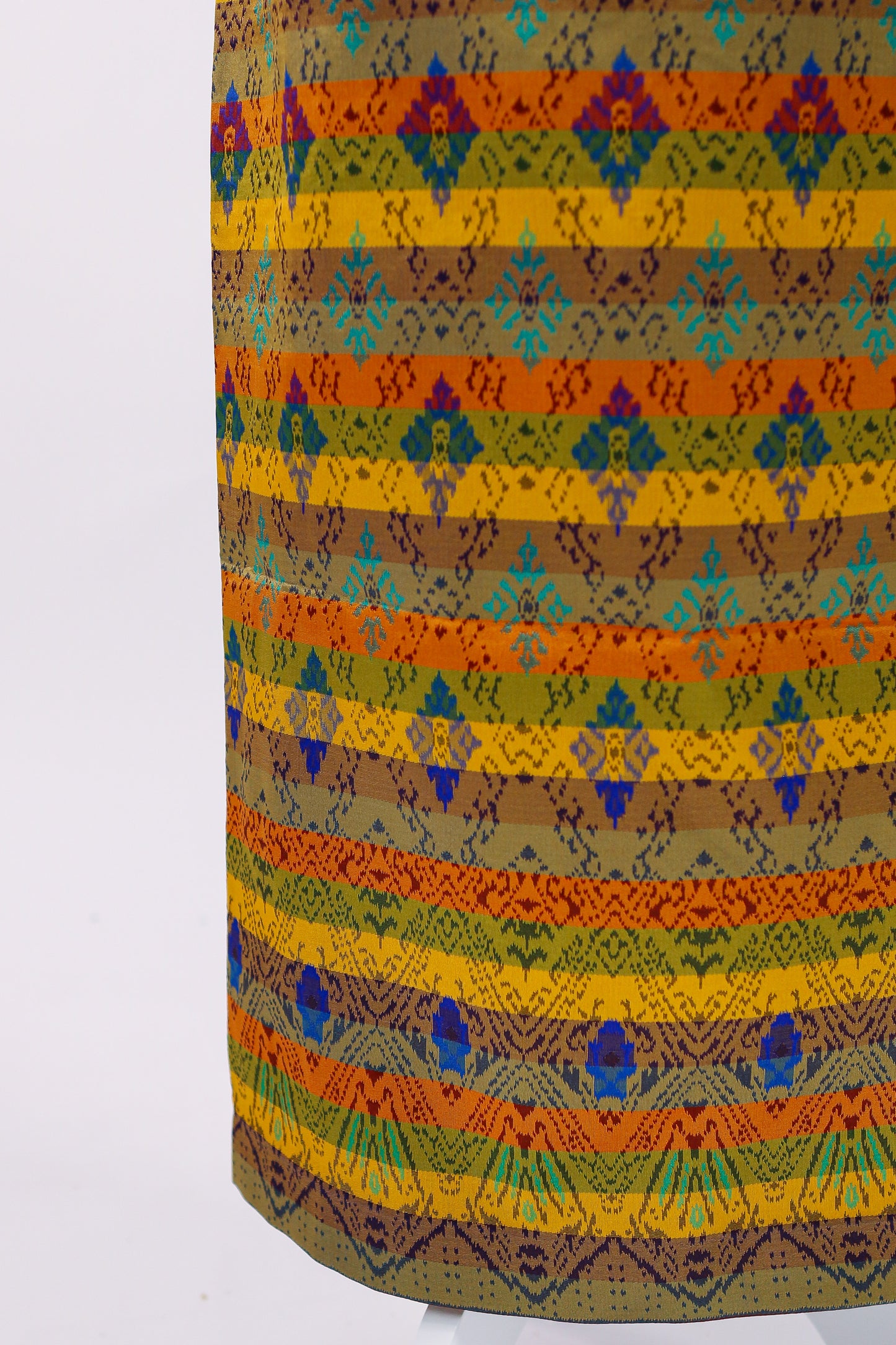 Goldleaf Set — Ruffle Sleeve Top + Multi-Stripe Skirt
