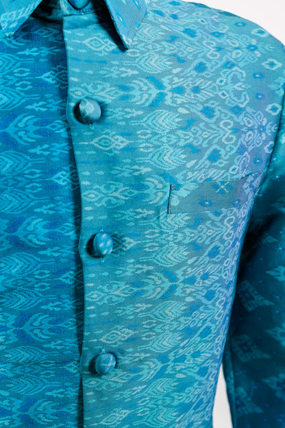 Tonlé Teal Icon Shirt Long Sleeve (S)
