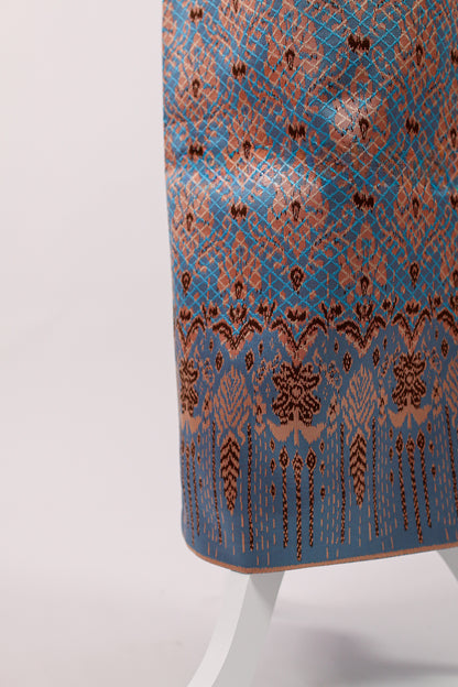 Azure Dream Set — Blue Ruffled Top + Pattern Skirt