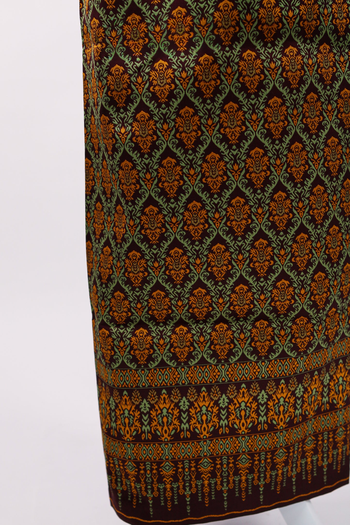 Eden Set — Green Lace Top + Brown Pattern Skirt