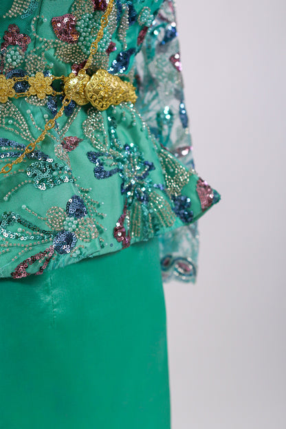 Ariel Aqua Set — Green Lace Top + Mint Skirt
