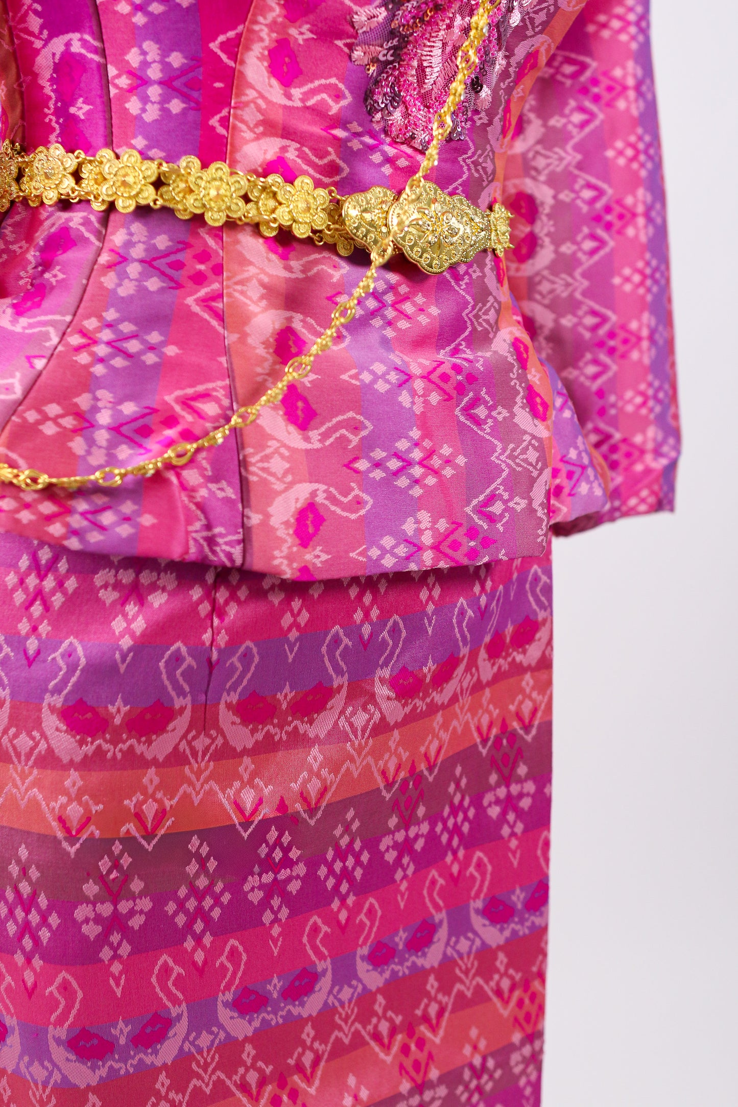 Magenta Muse Set — Pink Top + Pattern Skirt