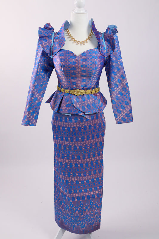 Pixie Set — Purple Sweetheart Top + Pattern Skirt