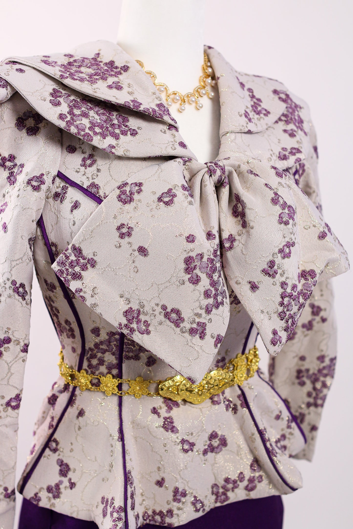 Violet Vine Set — Lilac Woven Top + Deep Purple Silk Skirt