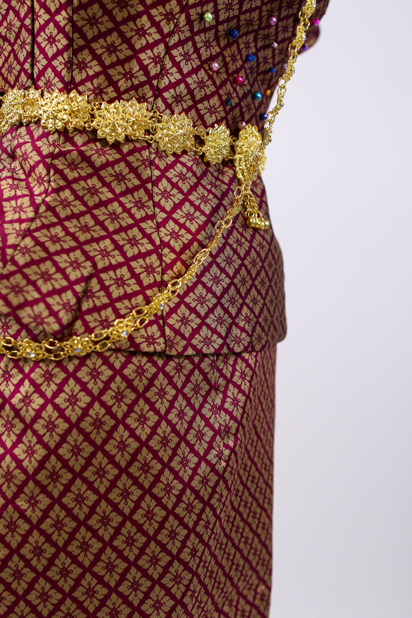 Angkor Ruby Set — Prism Top + Pattern Skirt