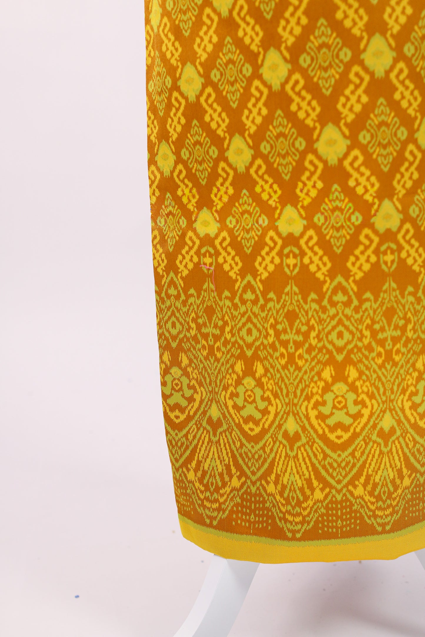 Daystar Gold Set — Puff-Sleeve Beaded Top + Pattern Skirt